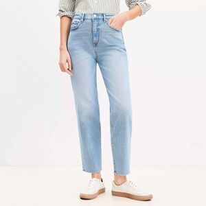 NWT LOFT High Rise Straight Jeans Denim Regular 31 New